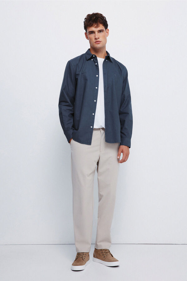 Springfield Peça oxford tingida azul