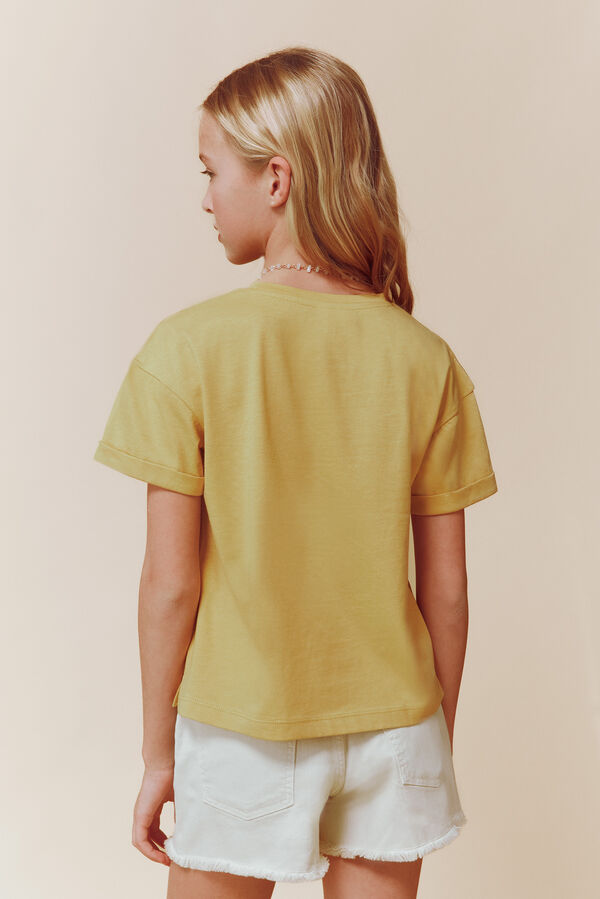 Springfield Kids Camiseta "Coraz&oacute;n con pelazo" amarillo