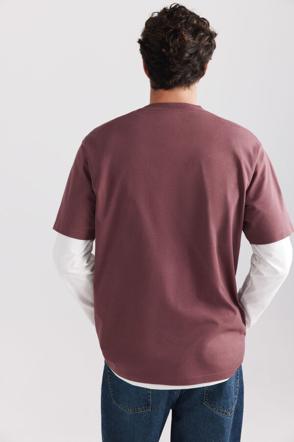 Springfield T-shirt b&aacute;sica com logo Springfield vermelho