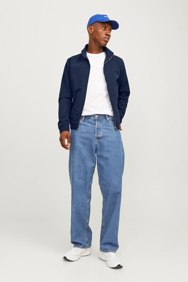 Jack & Jones Jaqueta bomber com gola alta azul