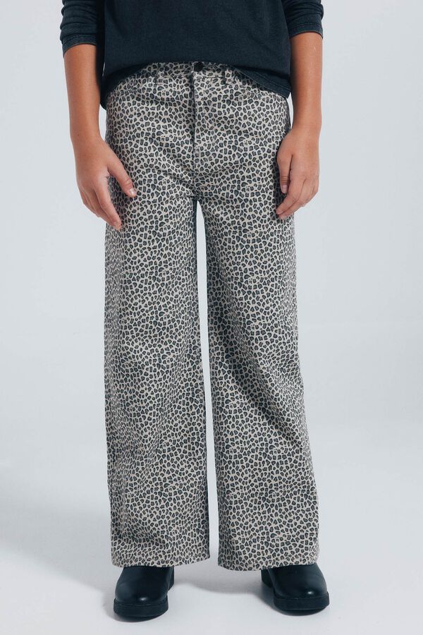 Springfield Kids culotte com estampa animal para meninas castanho