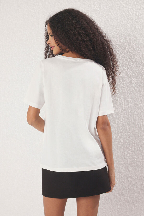 Trendyol T-shirt de manga curta estampada bege