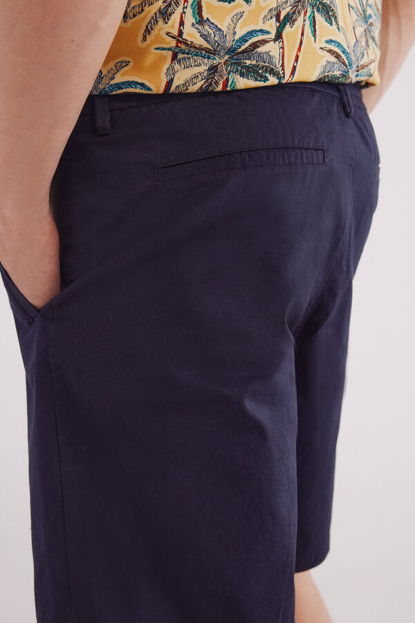 Springfield Comfort fit poplin Bermuda shorts blue