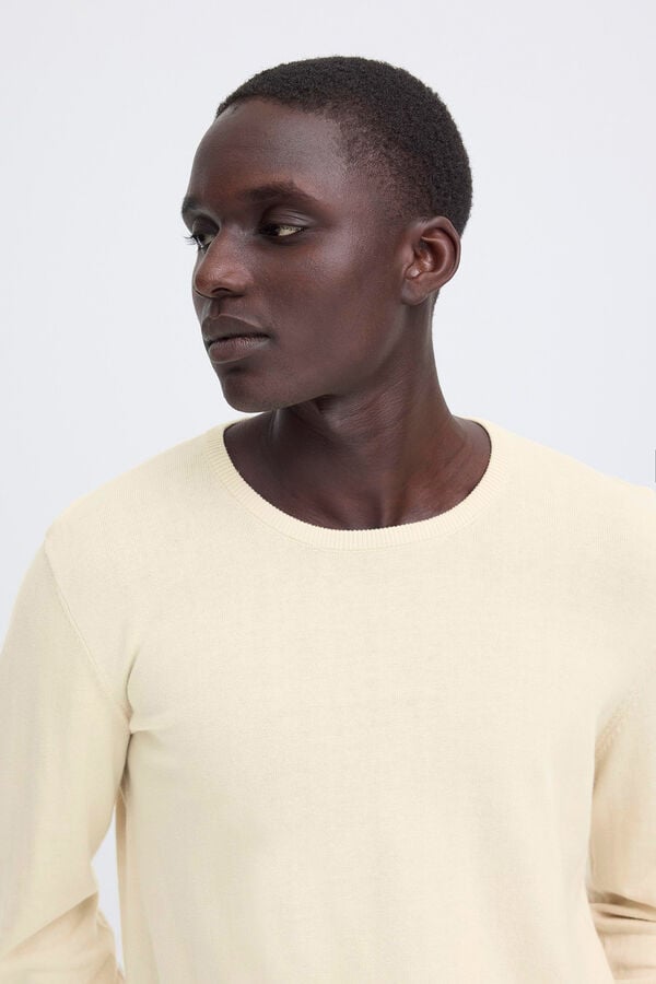 Blend Camisola de gola redonda bege