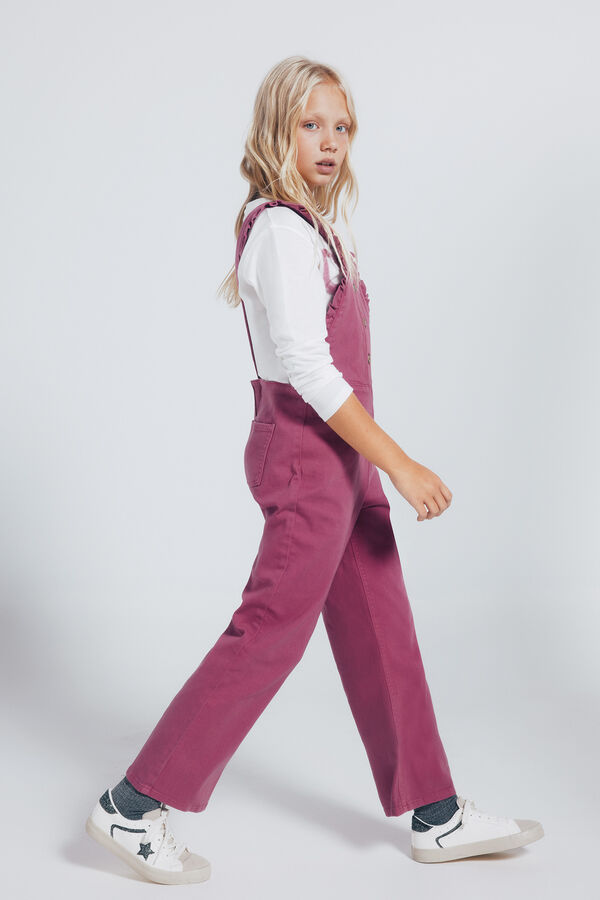Springfield Kids Macacão longo com babados para meninas rosa