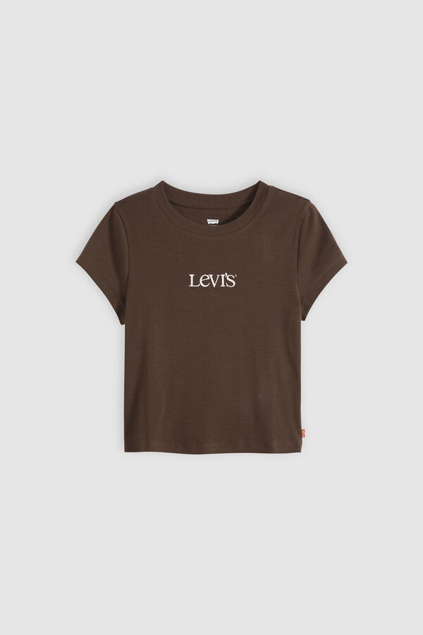 Levi's T-shirt de manga curta com logo castanho