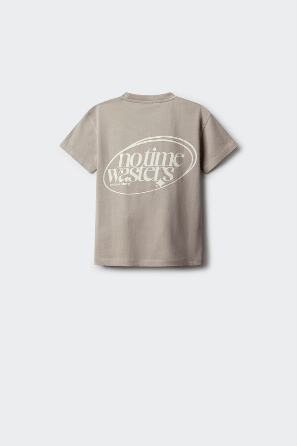 Springfield Kids T-shirt de manga curta com gr&aacute;fico para menino cinzento