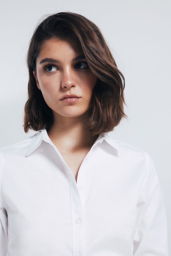 Springfield Camisa de algodão Oxford branco
