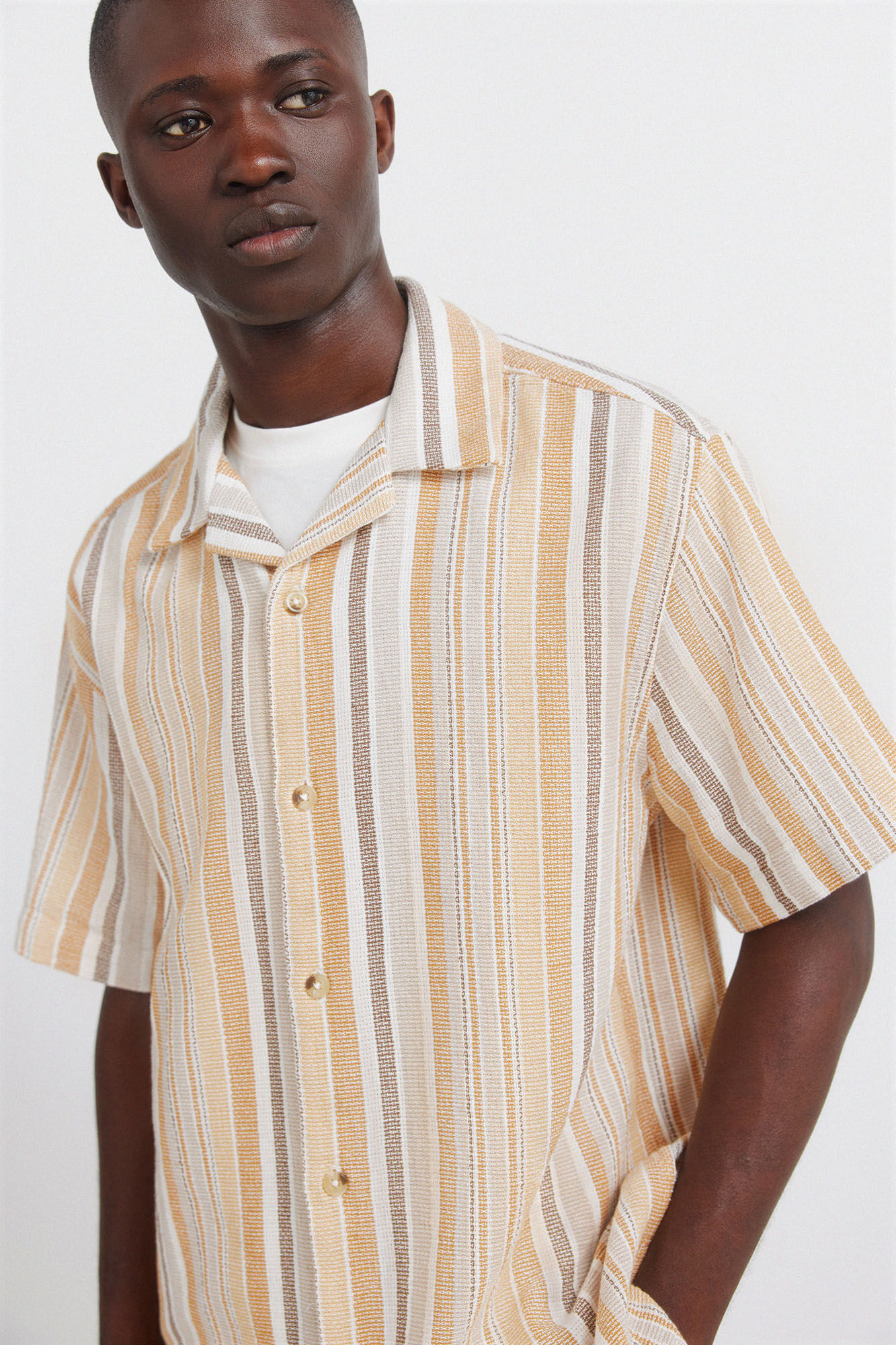 Springfield Camisa manga corta r&uacute;stica rayas