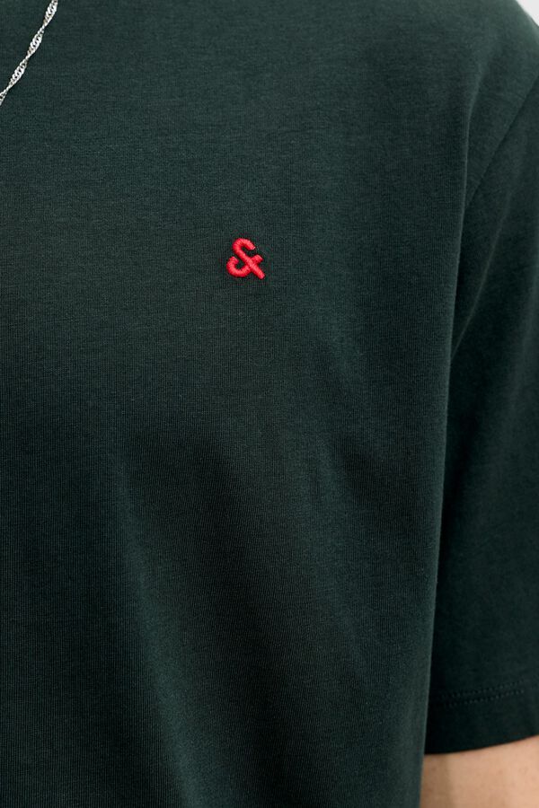 Jack & Jones T-shirt regular bordada azul
