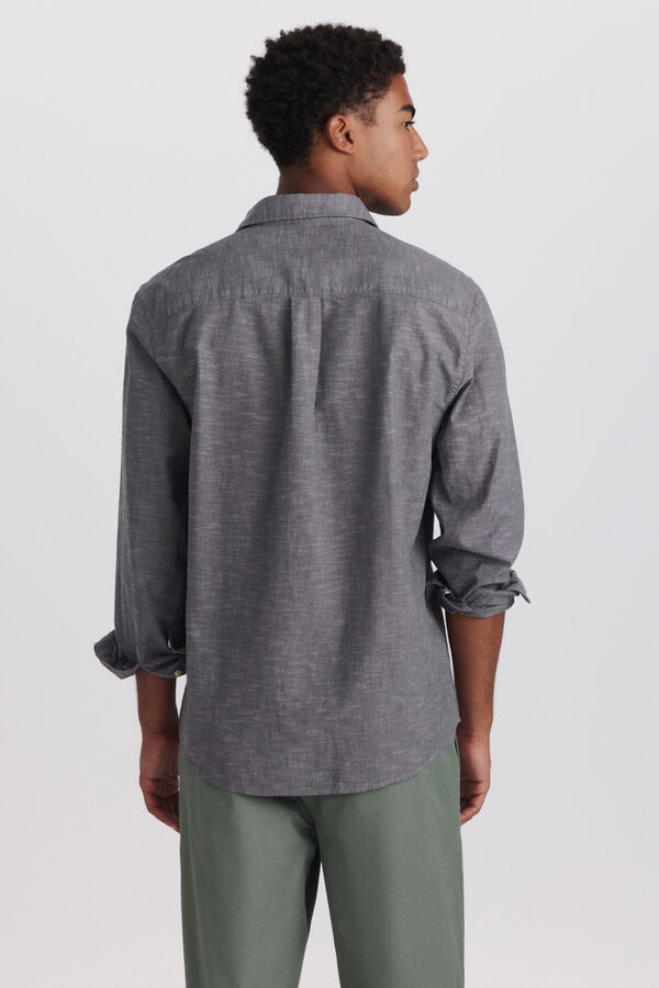 Springfield Camisa tipo lino gris