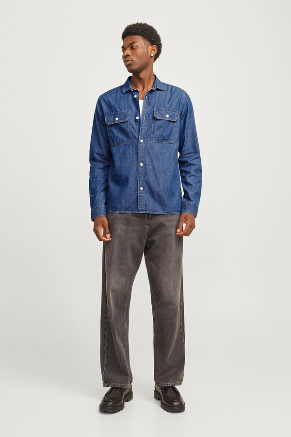 Jack & Jones Camisa estruturada com ajuste confortável azul