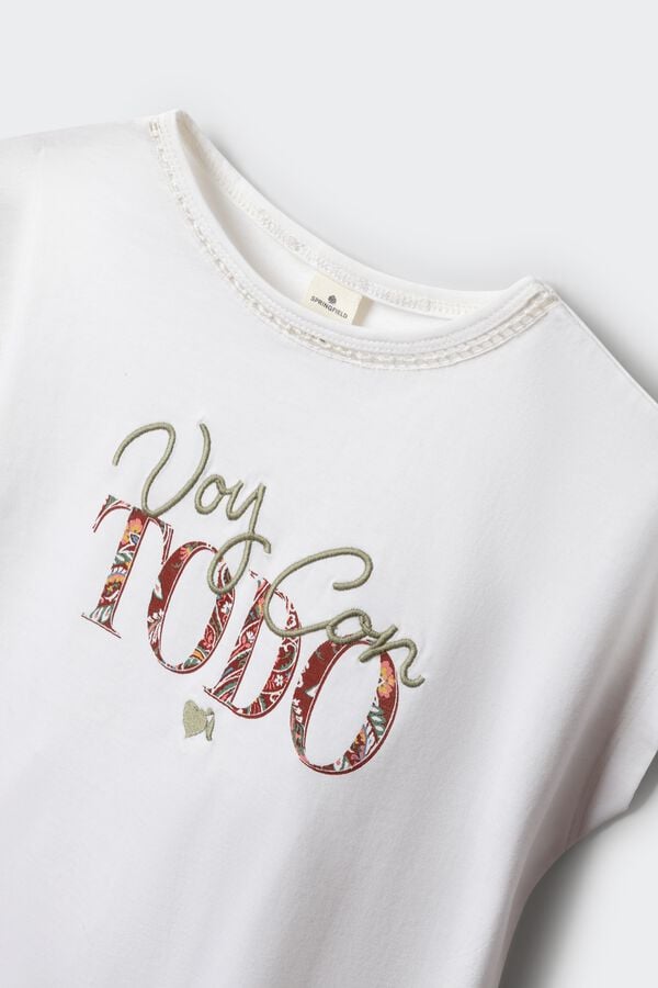 Springfield Kids T-shirt "Vou com tudo" bege