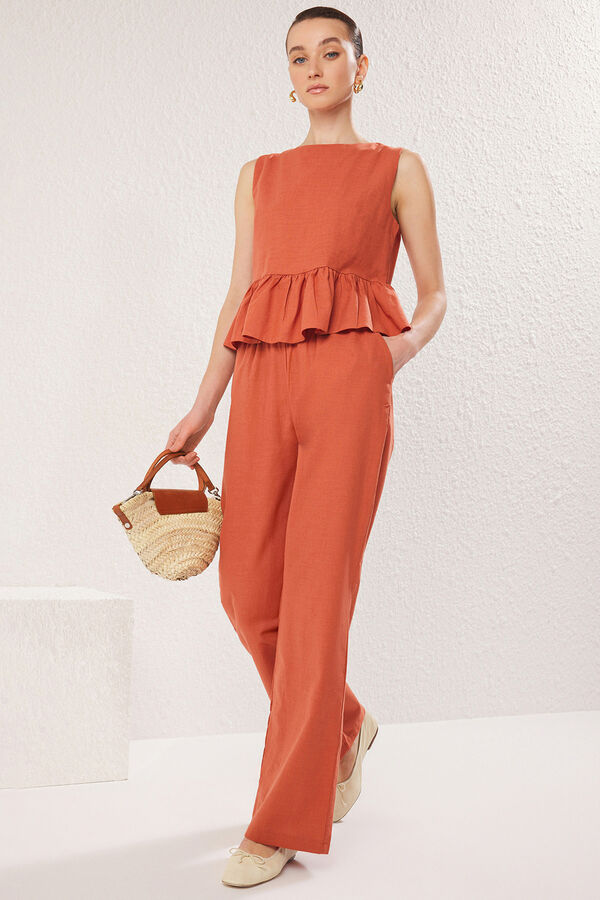 Trendyol Conjunto fluido de duas pe&ccedil;as vermelho