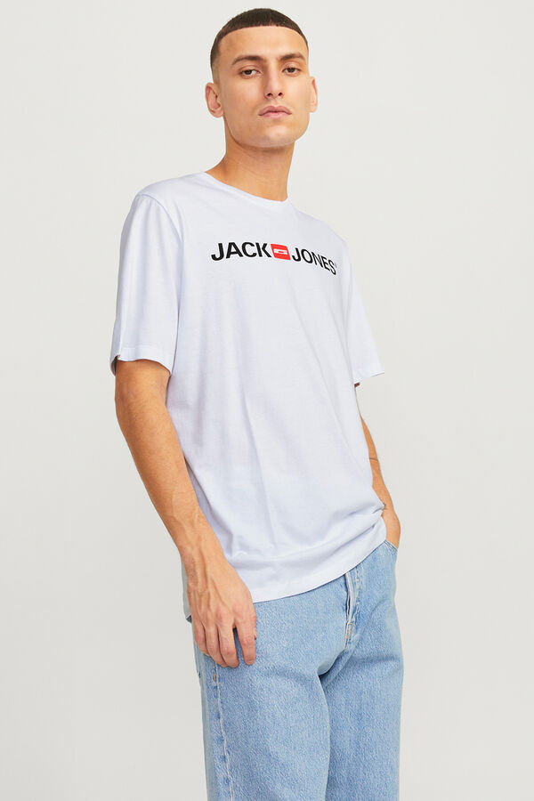 Jack & Jones Camiseta manga corta logo blanco