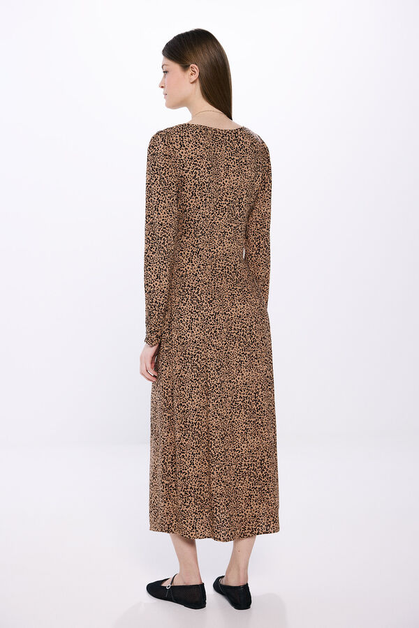 Springfield Vestido midi leopardo cru