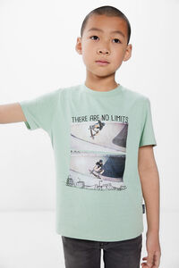 Springfield T-shirt print "no limits" menino verde