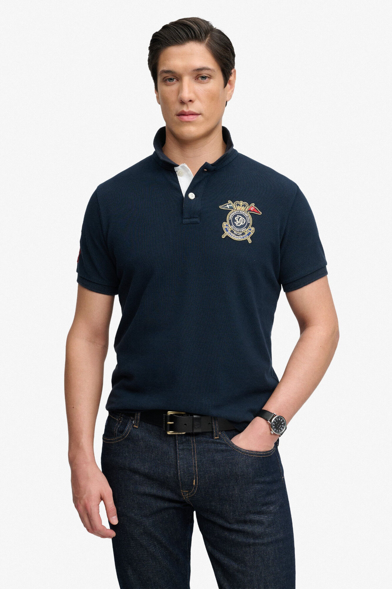 Superdry Polo manga curta com emblema