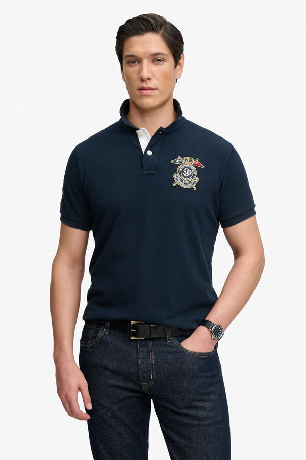Superdry Polo manga curta com emblema azul