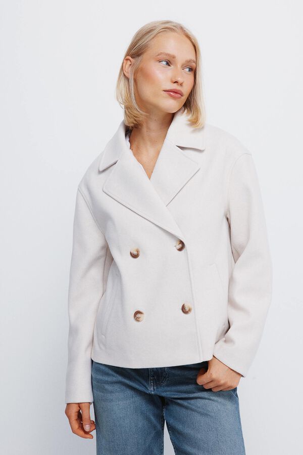 Springfield Sobretudo curto trespassado bege