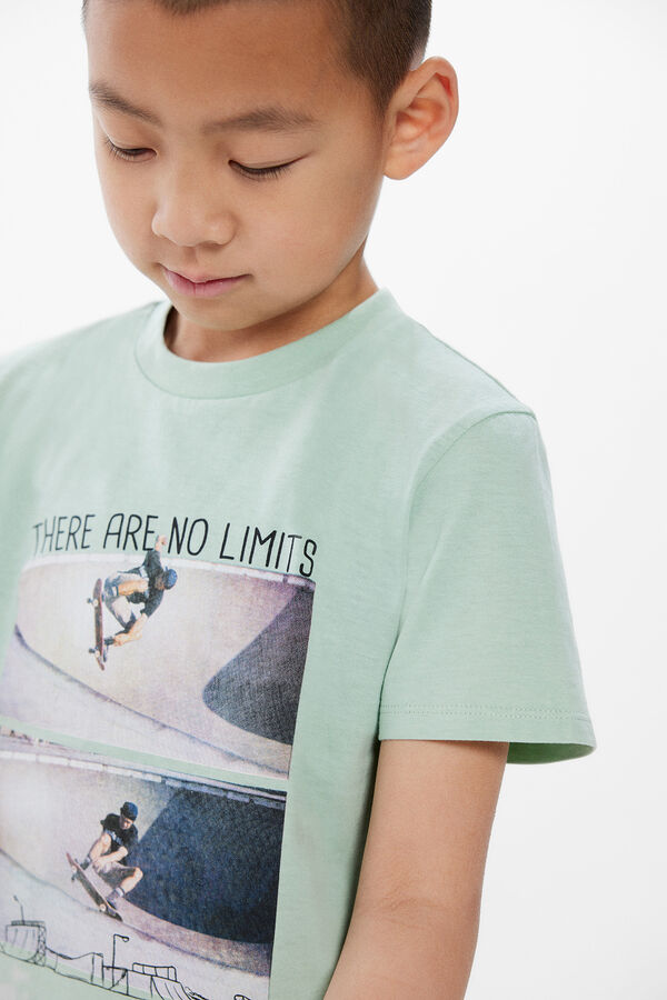 Springfield Boys' "no limits" print T-shirt green