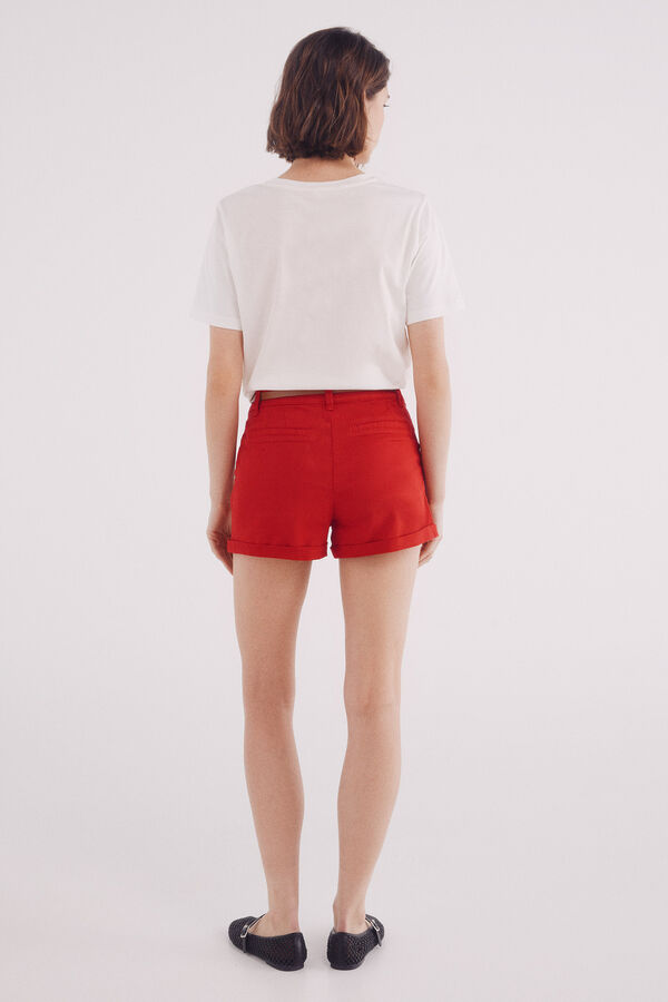 Springfield Shorts calças chino com cinto vermelho
