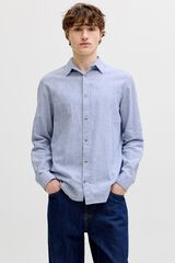 Jack & Jones Linen regular fit shirt blue