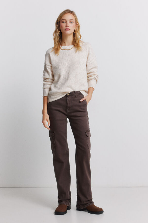 Springfield Camisola Chevron bege