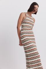 Springfield Vestido de malha multicolor bege