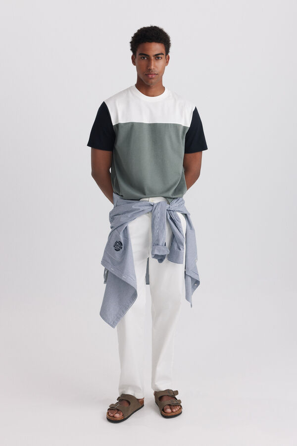 Springfield T-shirt color block verde