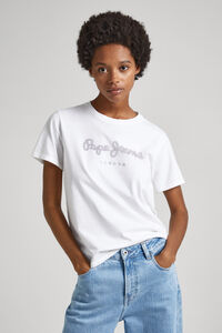 Springfield T-shirt Algodão com Logo Strass branco