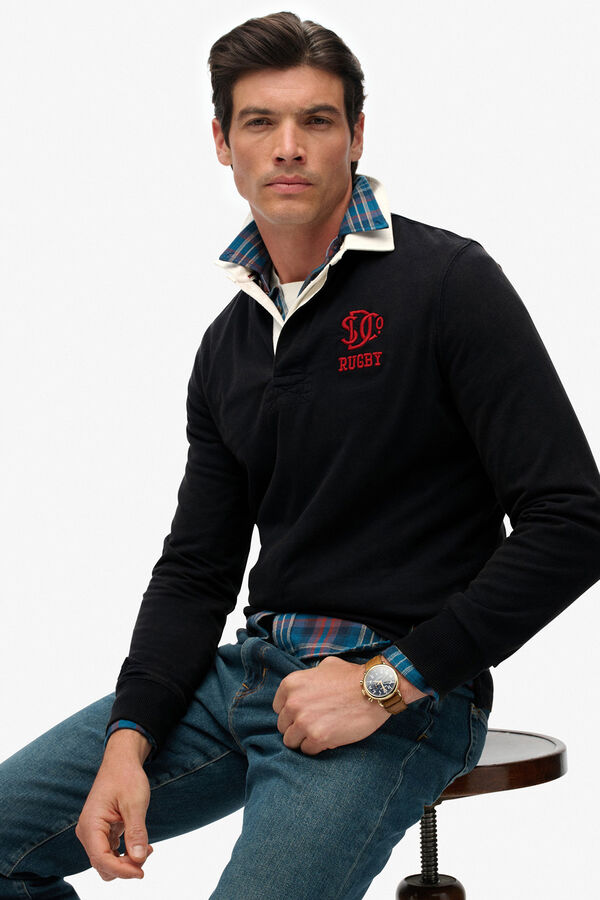 Superdry gola polo estilo rugby azul