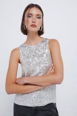 Springfield T-shirt de banho com lantejoulas cinzento