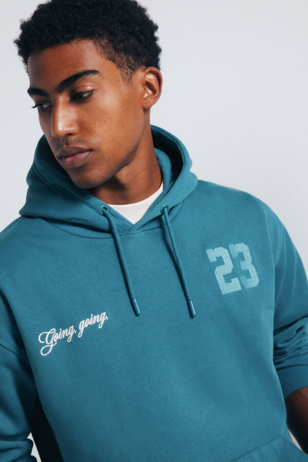 Springfield Moletom com capuz estampado de beisebol azul