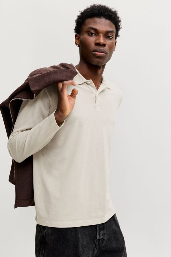 Jack & Jones Polo de manga comprida cinzento