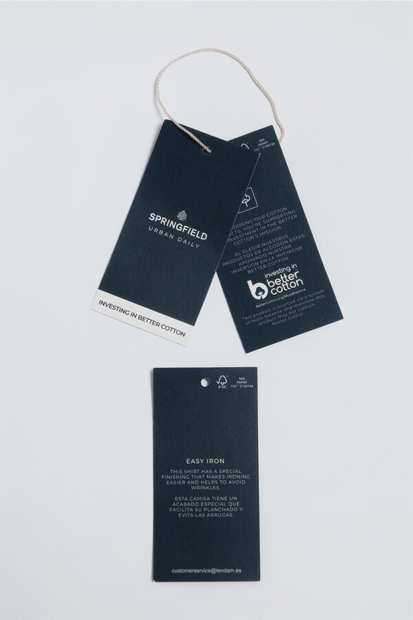 Springfield Easy care structured shirt blue