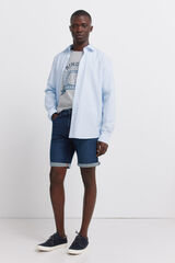 Springfield Bermudas slim fit leve de ganga azul