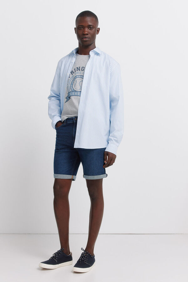Springfield Bermudas slim fit leve de ganga azul
