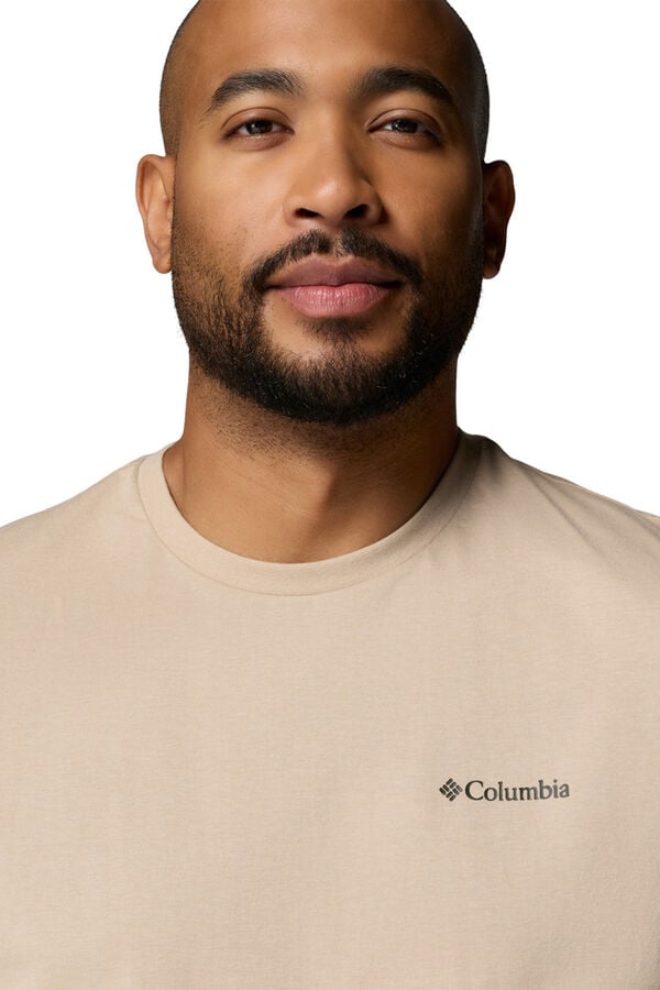 Columbia T-shirt com estampado de natureza nas costas cru
