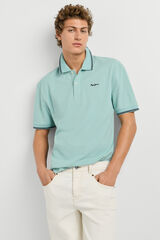 Pepe Jeans Polo piqu&eacute; regular com logo azul