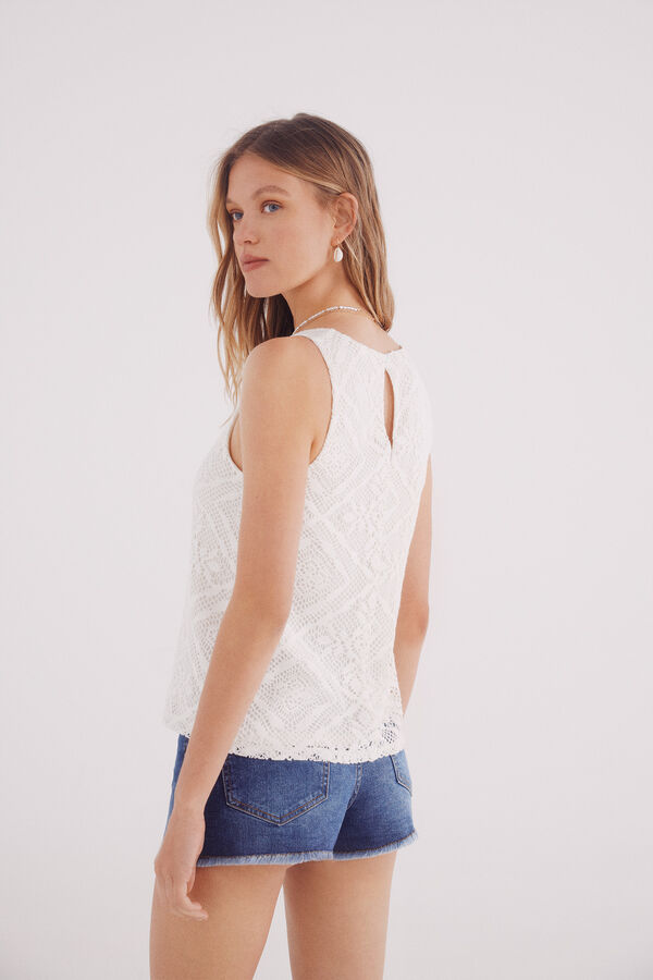 Springfield Top structure rhombus flowers brown