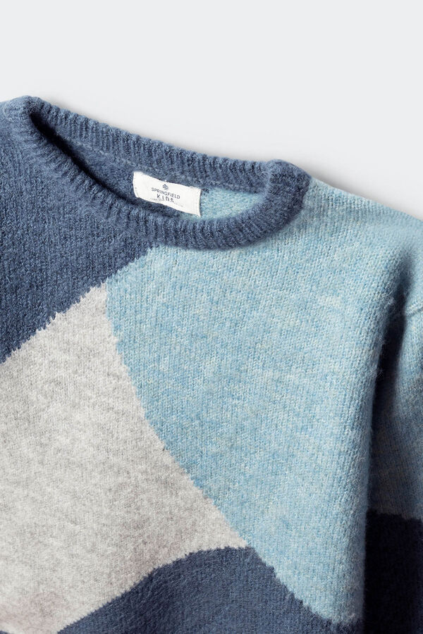 Springfield Kids Jersey figuras geometricas para niño azul