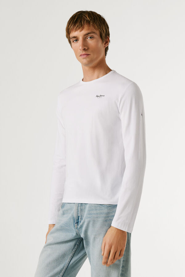 Pepe Jeans T-shirt manga comprida slim branco