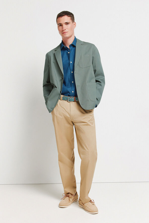 Springfield Blazer em algod&atilde;o verde