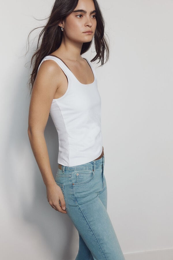 Springfield Mid-rise Low Flare jeans blue