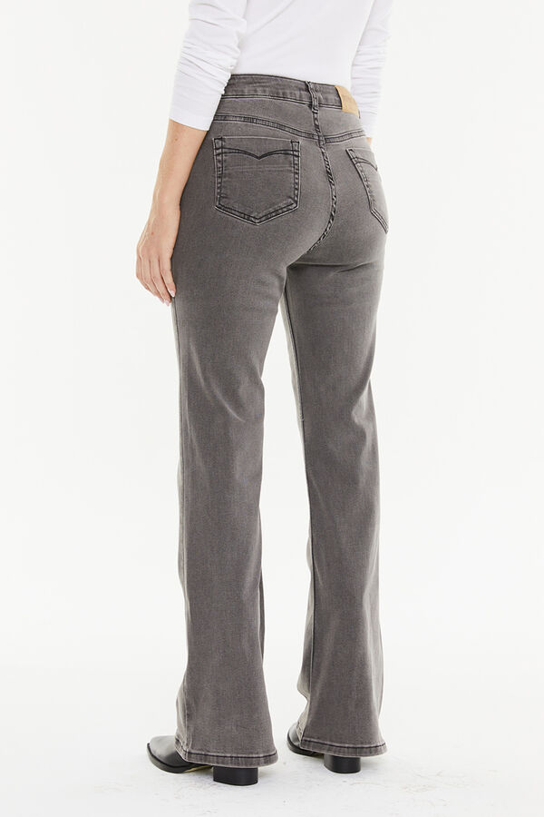 System Action denim jeans com bolsos de remendo preto