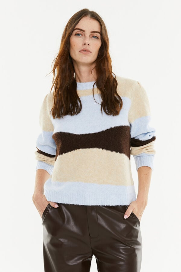 System Action Camisola jacquard tricolor azul
