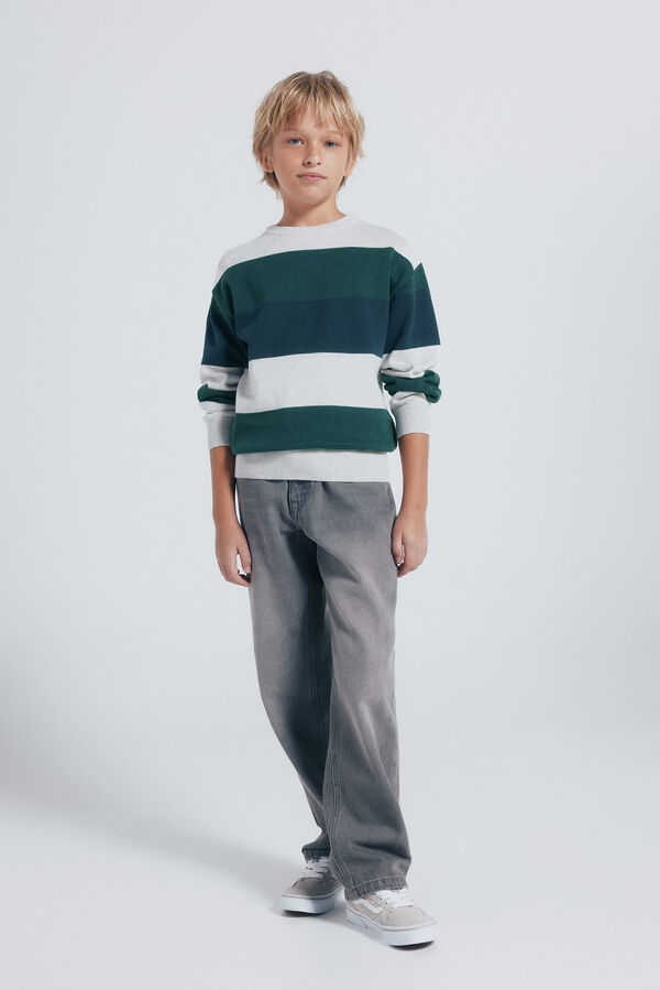 Springfield Kids Suéter riscas básico para meninos verde