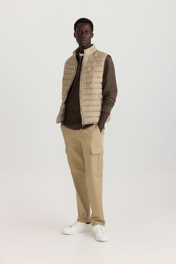 Springfield Polo piqu&eacute; manga comprida regular fit cru