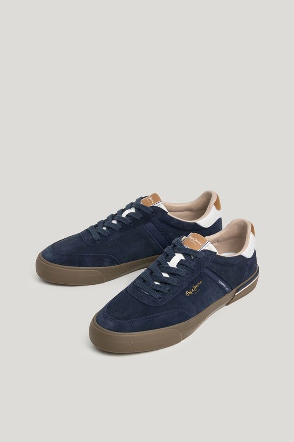 Pepe Jeans Sapatilhas cl&aacute;ssicas de croute azul